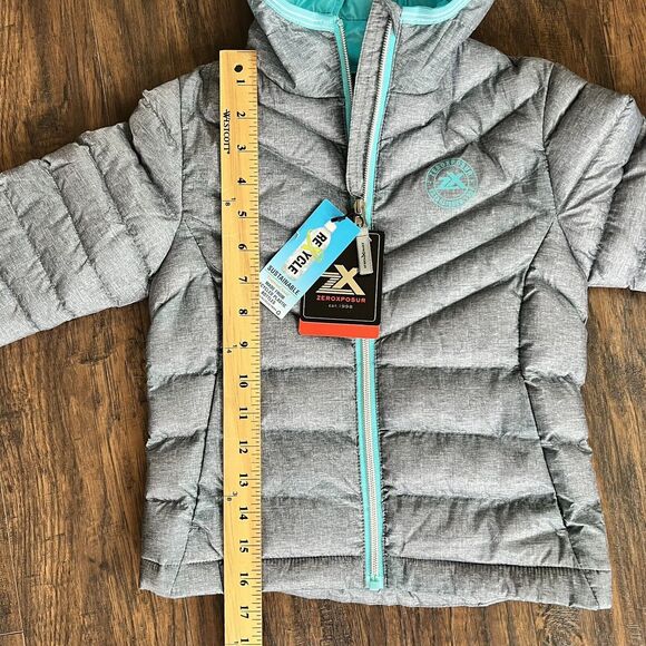 Puffer Jacket Coat Zero XPosur Kids 4/5 XS Winter Coat Gray Blue NWT - Picture 4 of 9